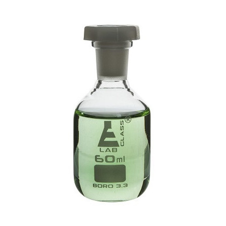 Botella de vidrio para reactivo de vidrio con tapon - 60 ml