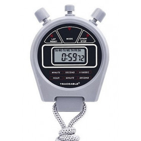 Cronometro digital de tres botones con pantalla LCD, resistente al agua,  para 24 horas. 23 hr., 59 min. 59 seg.