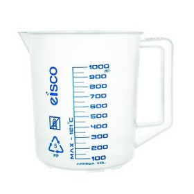 Jarra medidora, 1000 ml. Forma corta, serigrafiada