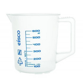 Jarra medidora, 600 ml. Forma corta, serigrafiada