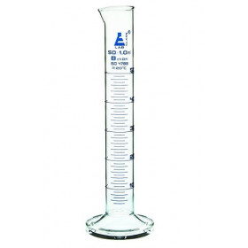Probeta de vidrio graduaciones azules - clase B -  100 ml. - base redonda