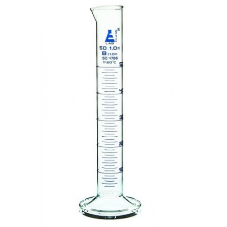 Probeta de vidrio graduaciones azules - clase B -  100 ml. - base redonda