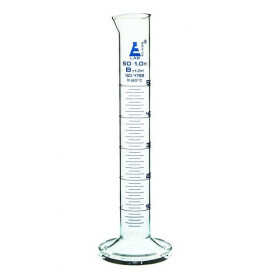 Probeta de vidrio graduaciones azules - clase B -  50 ml. - base redonda